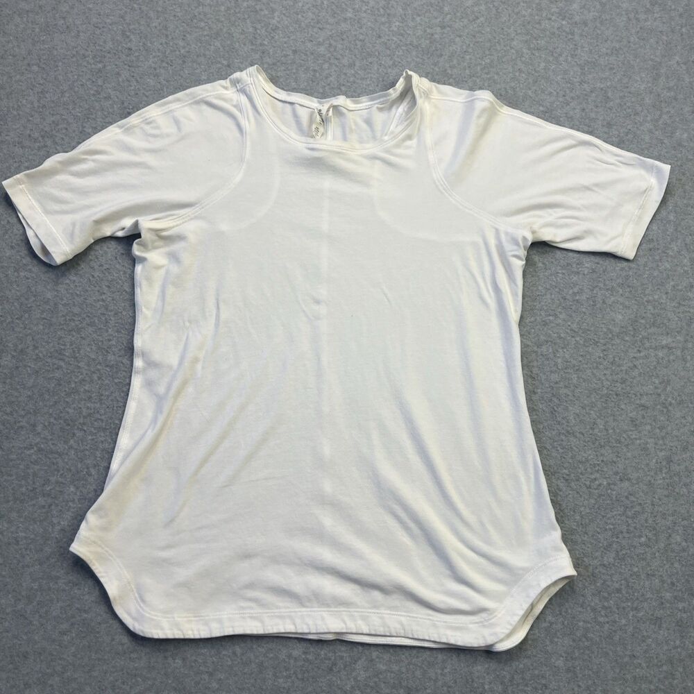 Lululemon Womens Clari Tee Short Sleeve Top 8 White Vitasea Workout Yoga Gym